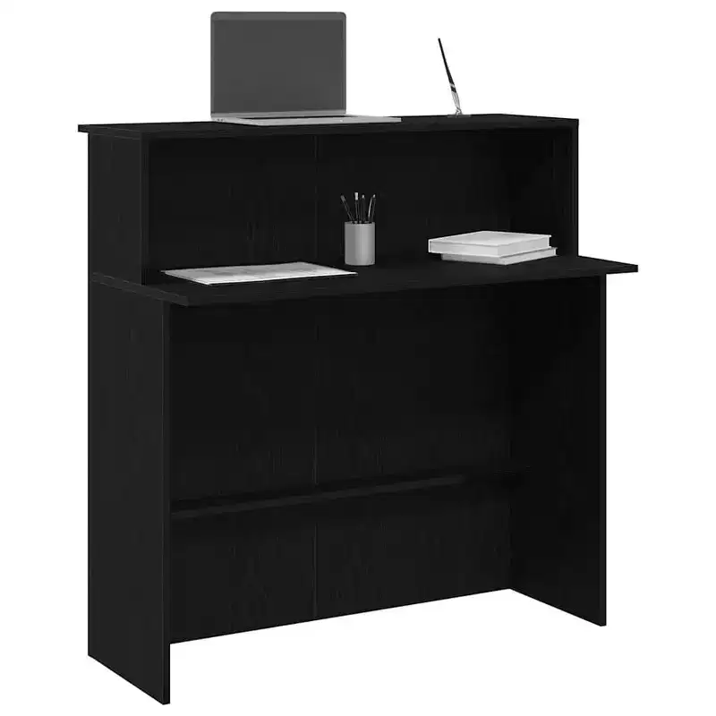 Reception Desk Black 39.4x19.7x40.7 Engineered Wood