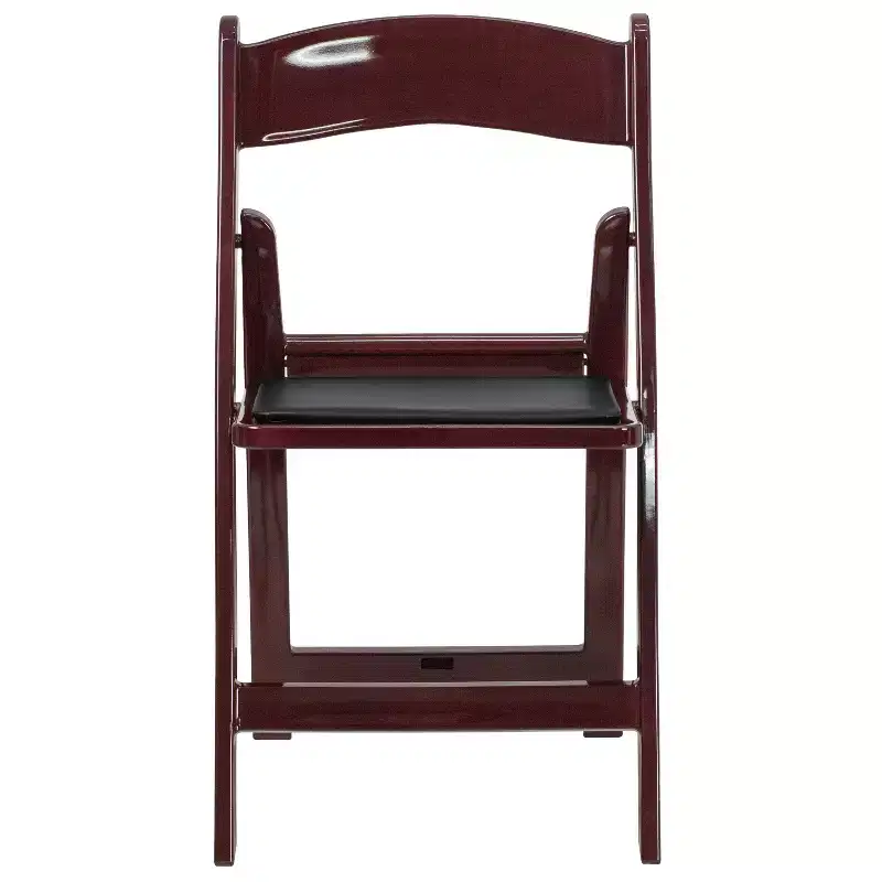 Emma and Oliver 2 Pack Wedding Party Event Resin Folding Chair with Vinyl Padded Seat