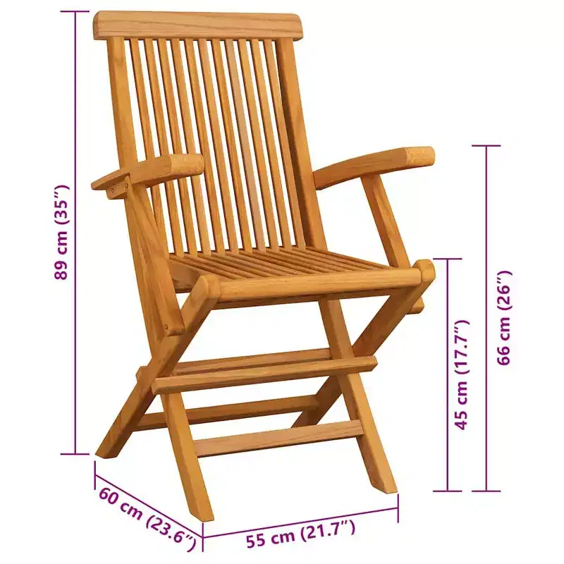 vidaXL 2X Solid Acacia Wood Patio Chairs with Taupe Cushions - Foldable Garden, Terrace and Patio Seating