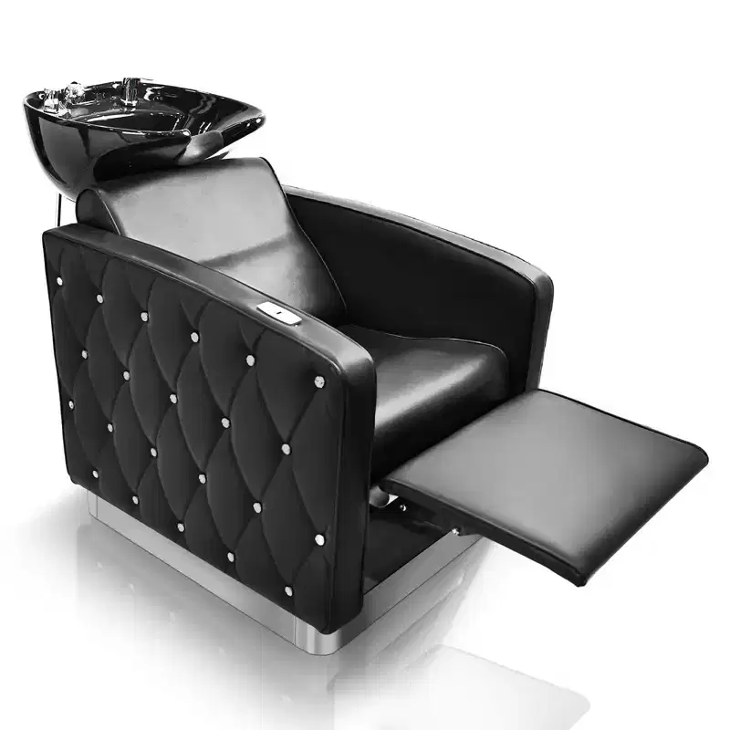 Electric Shampoo Bowl and Chair Backwash Unit with Reclining Legrest