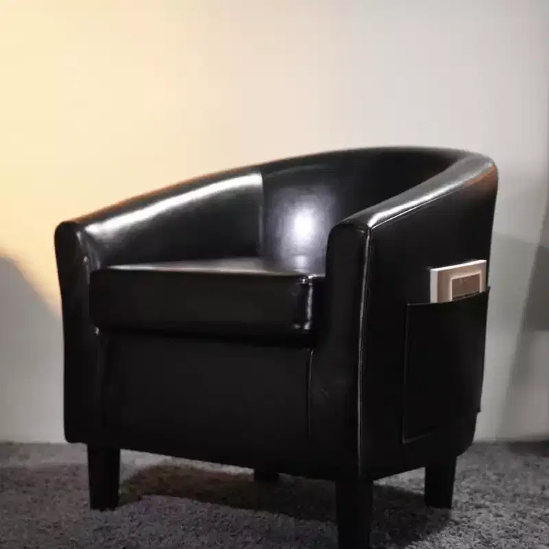 Barrel Chair with Curved Armrests & Wraparound Backrest – Accent Chair for Living Room & Bedroom