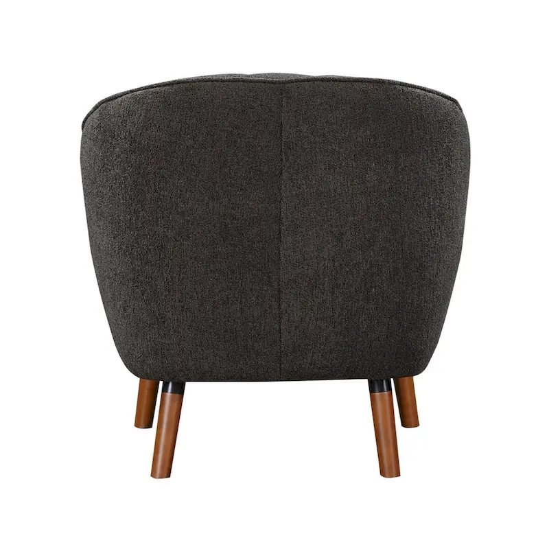 31 Inch Accent Armchair with Polyester Upholstery and Wood Legs