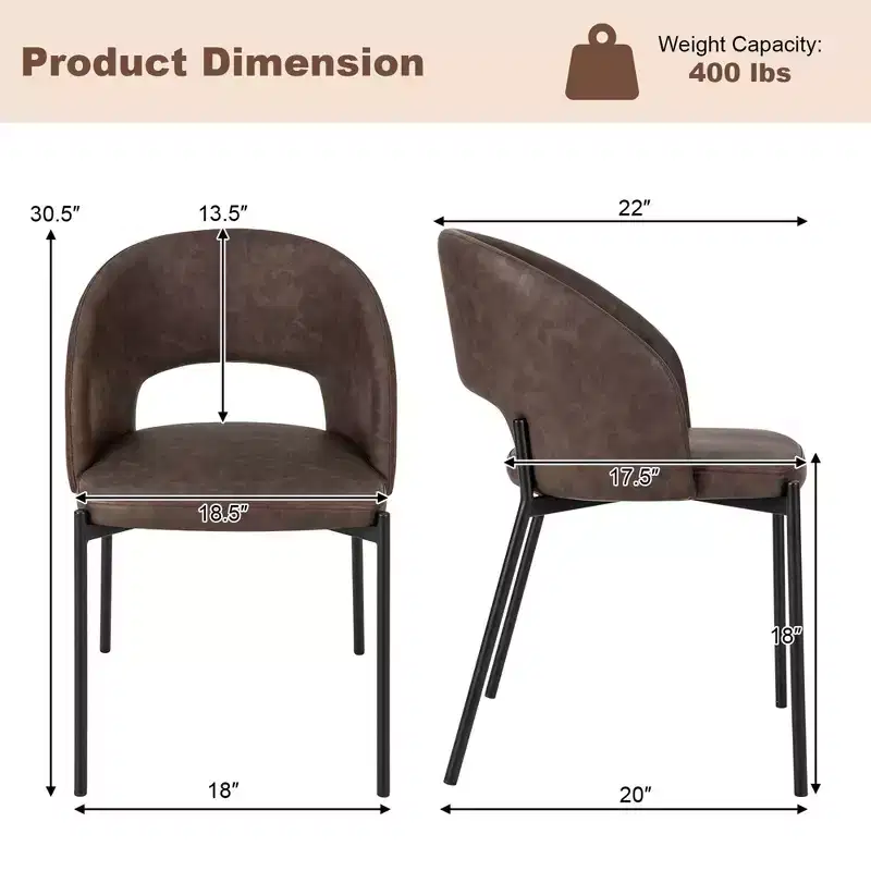 Costway Dining Chair Set of 2/4 with High-density Sponge Cushion Sturdy X-shaped Frame