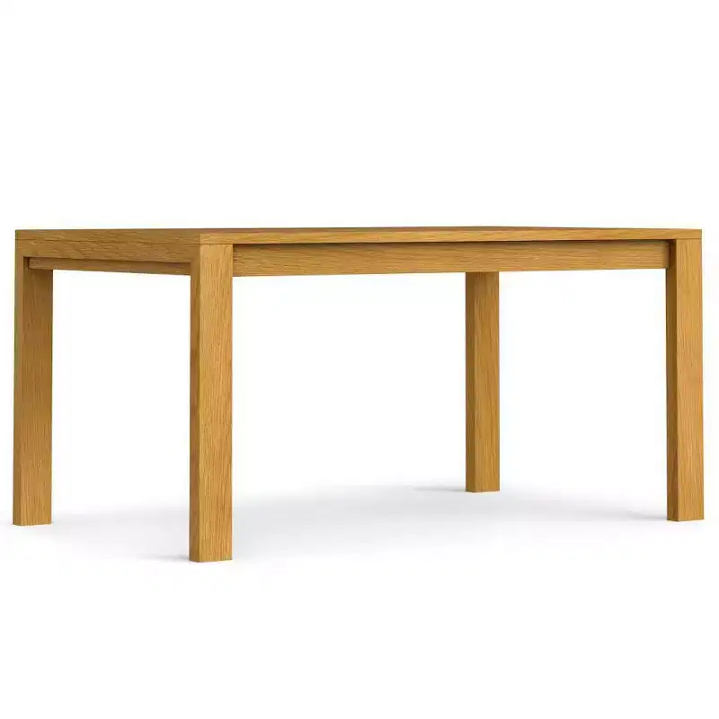 Rectangle Dining Table Oak Veneer: Solid Wood, Seats 6, Straight Legs