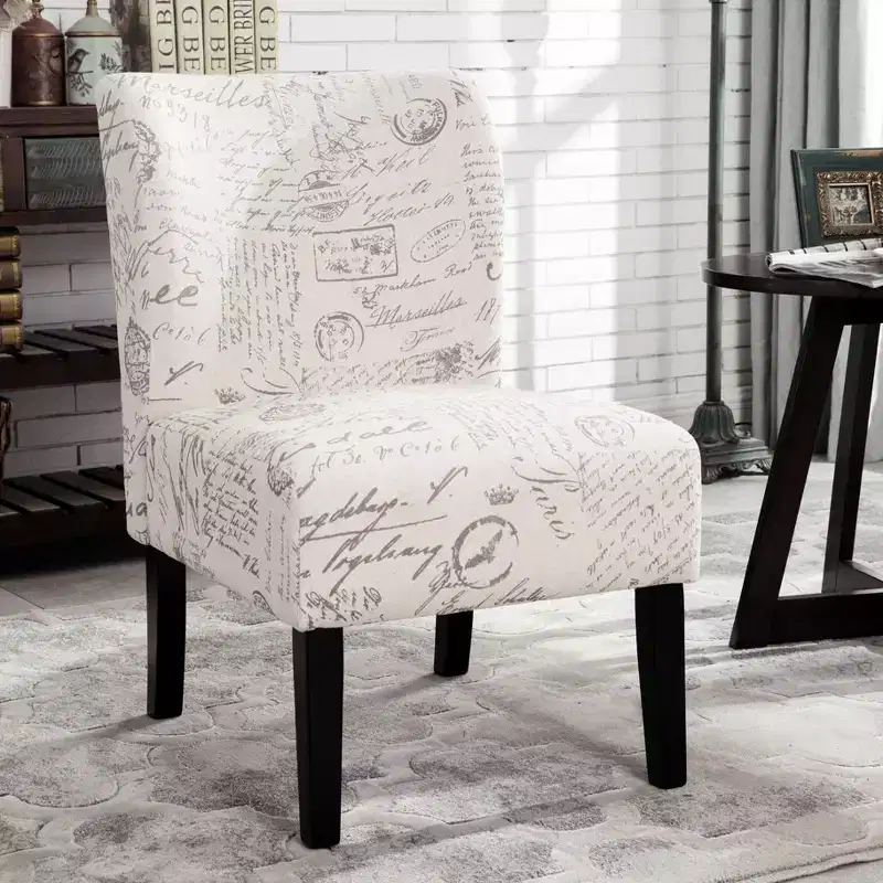 TUYOHW Modern Accent Chair with Print Upholstered Comfy Chair with Mid-Height Backrest Armless Chair Accent Chairs for Living Room, Bedroom