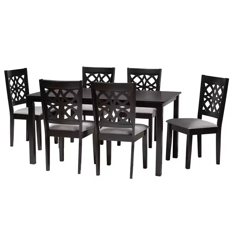 Baxton Studio Abigail Modern Fabric Wood Dining Set
