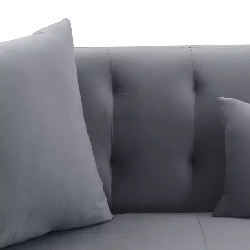Melange Velvet Sofa Gray - Armen Living