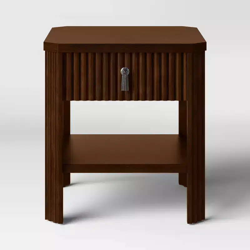 Laguna Nigel Fluted Side Table Brown - Threshold™ designed with Studio McGee