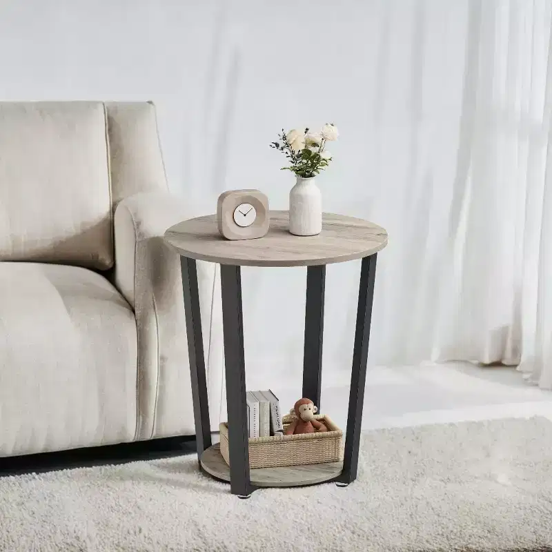Round End Table Living Room Accent Tables Living Room Wood Side Table Farmhouse Rustic End Tables