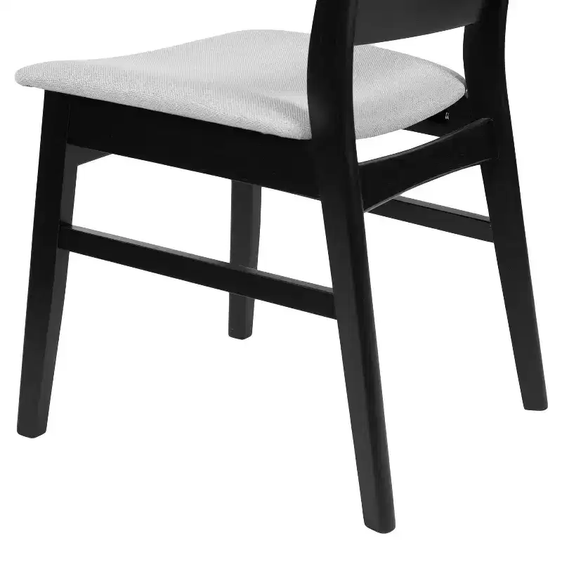 Mid-Century Modern Dining Chairs Set of 2, Round Upholstered with Curved Back & Metal Legs, Boucle Kitchen Dining Room Side Chairs