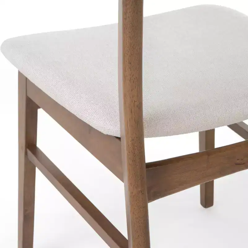 GDFStudio Alexis Mid Century Modern 7 Piece Fabric and Upholstered Rubberwood Dining Set