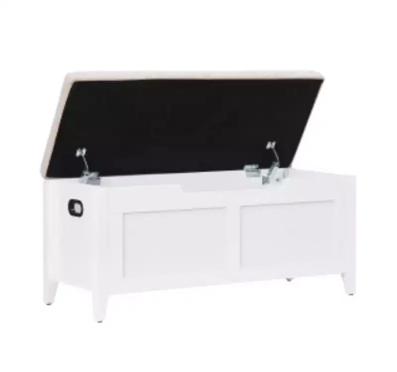 Solid Wood Storage Chest Ottoman with Wooden Legs