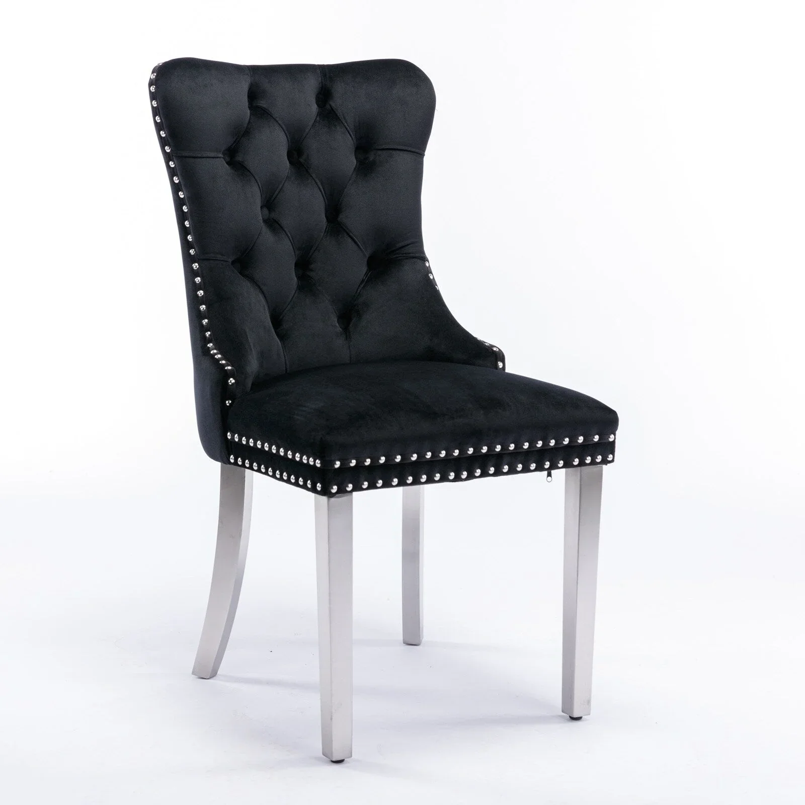 Upholstered Tufted Velvet Dining Chair with Solid Wood Legs Set of 6