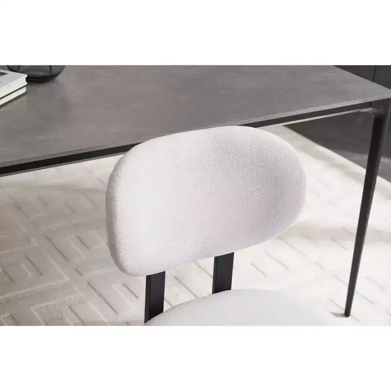 Upholstered Boucle Dining Chairs Set of 2 – Multiple Colors, Metal Legs