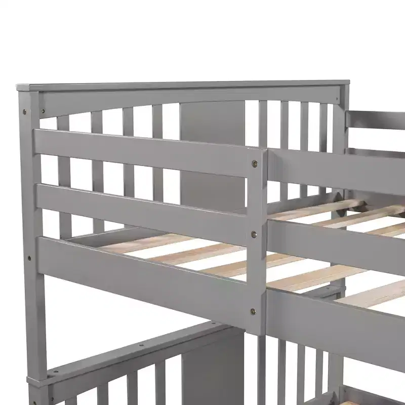 Luxystar Modern Full over Full Bunk Bed with 2 Drawers
