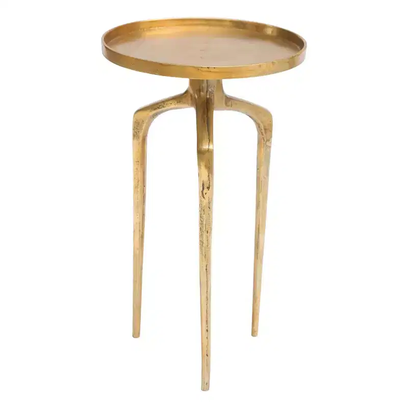 Set of 2 Modern Round Nested Table Antique Gold - Zm Home