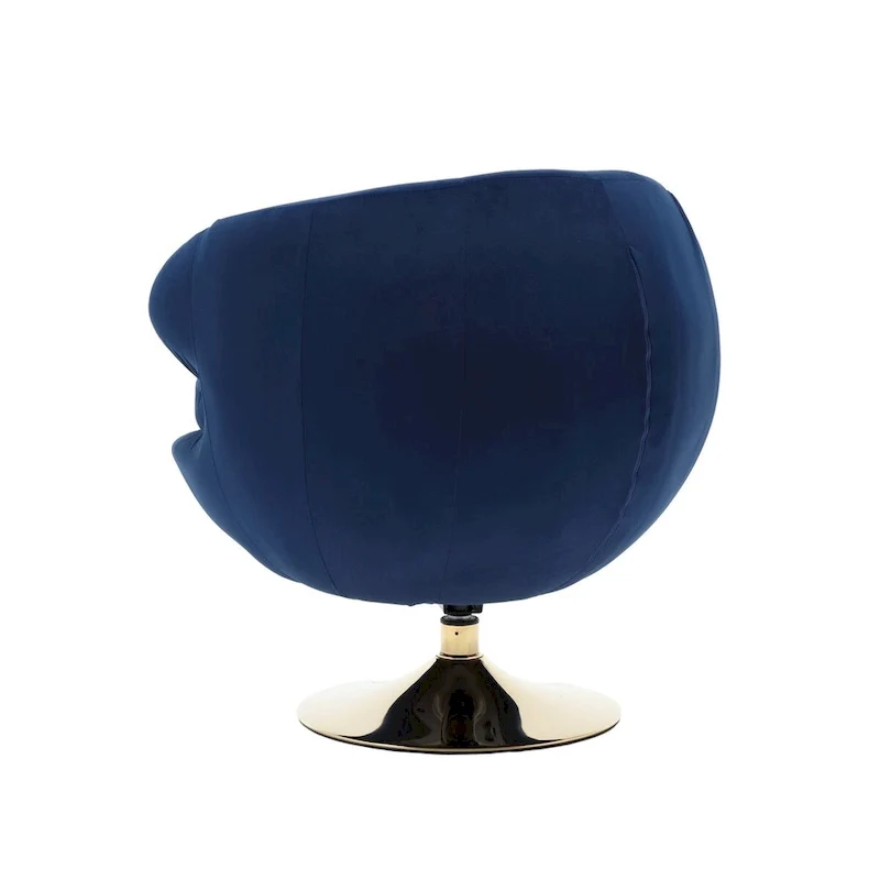HOMEFUN Velvet 360 Degree Swivel Right Cuddle Barrel Accent Chairs