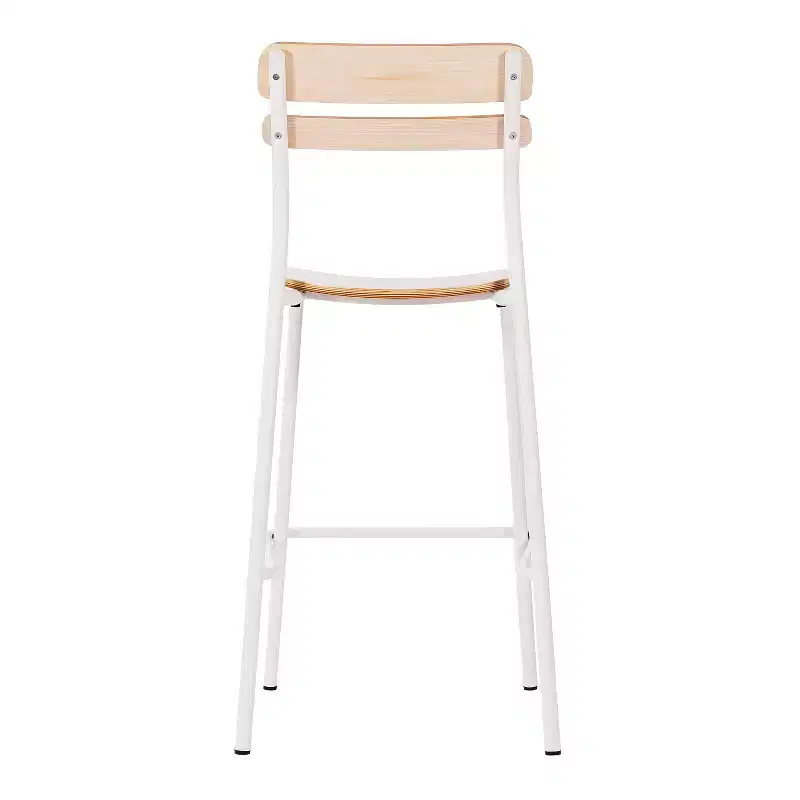 Flash Furniture 2 Pack Cyprus Commercial Grade Solid Wood Bar Stools with Metal Frames and Antique Finish