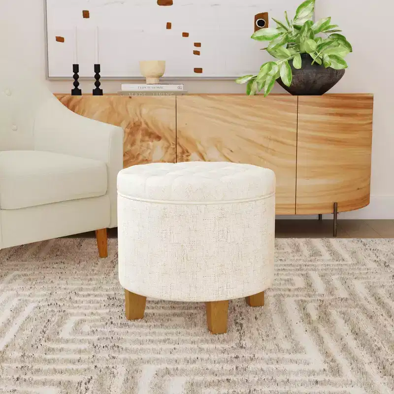 Boho Tufted Storage Ottoman - HomePop
