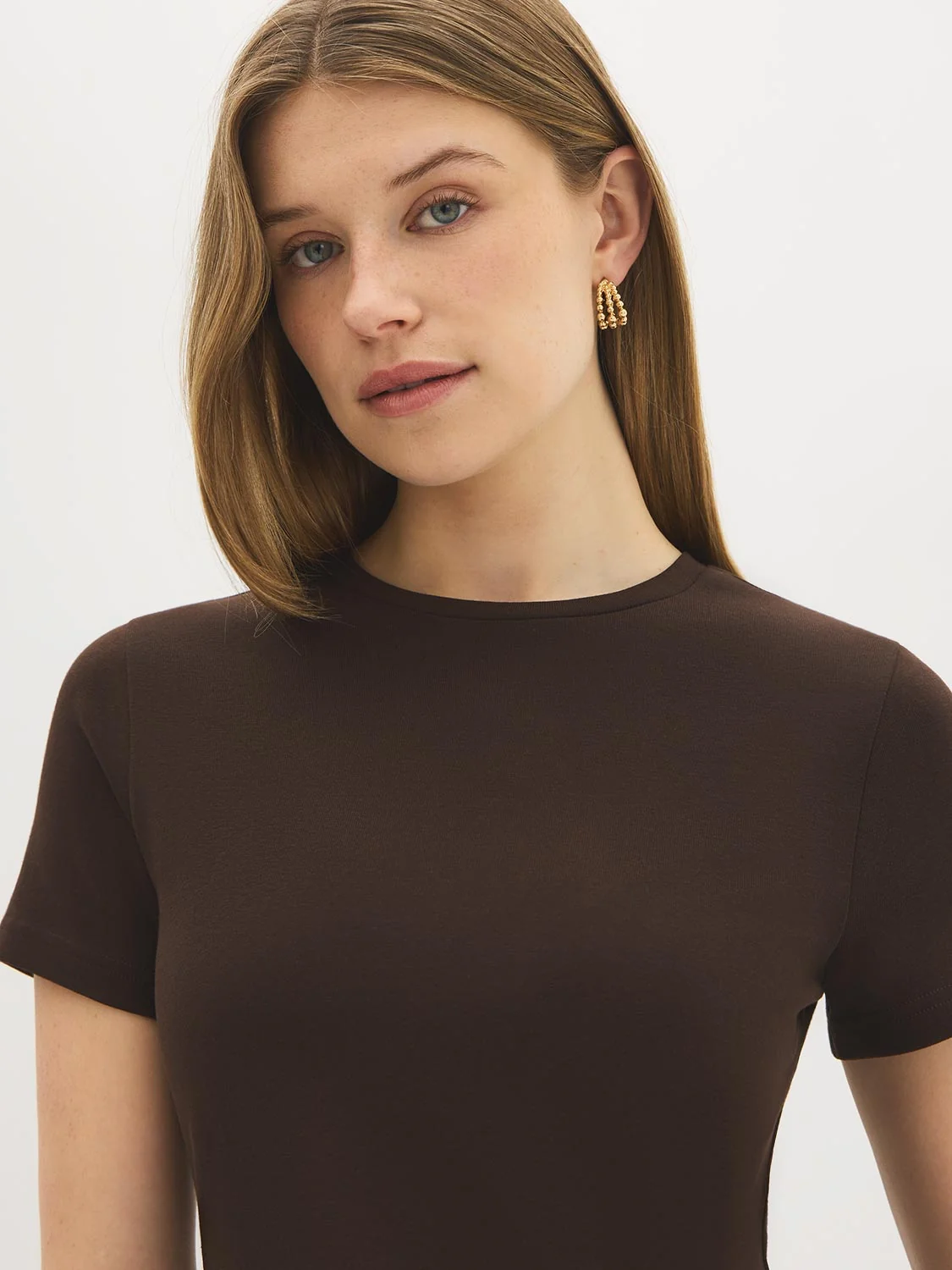 Cotton-Blend Ribbed Tee