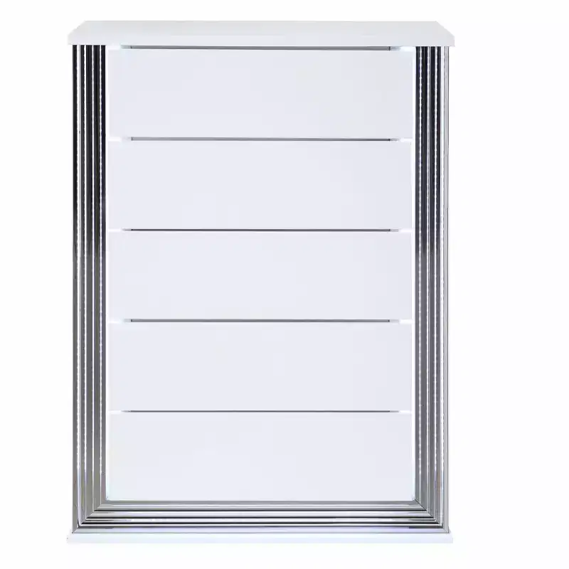 19.92 in. H MDF Vertical Dresser with 3 Drawers in White Finish