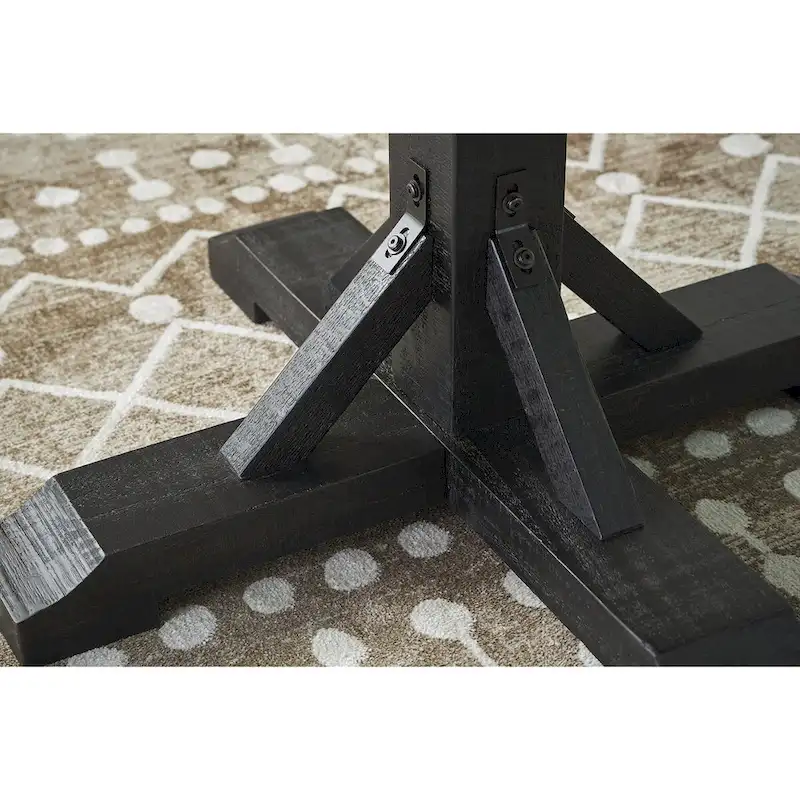 Black & Dark Brown Counter Height Dining Table, 48