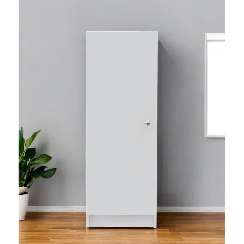 HomeRoots 47 White Wood Pantry Or Storage Closet - 16.9' X '47.4' X '12.3