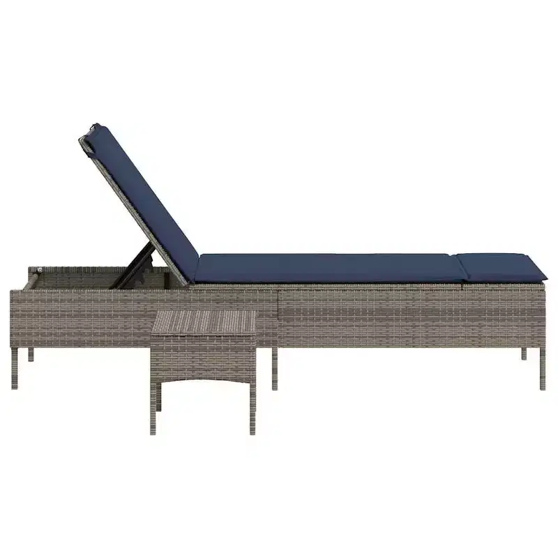 vidaXL Patio Sun Lounger PE rattan Single Multi-Position Backrest