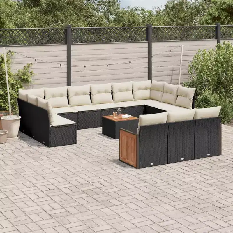 vidaXL Garden Sofa Set - Poly Rattan with Cushions