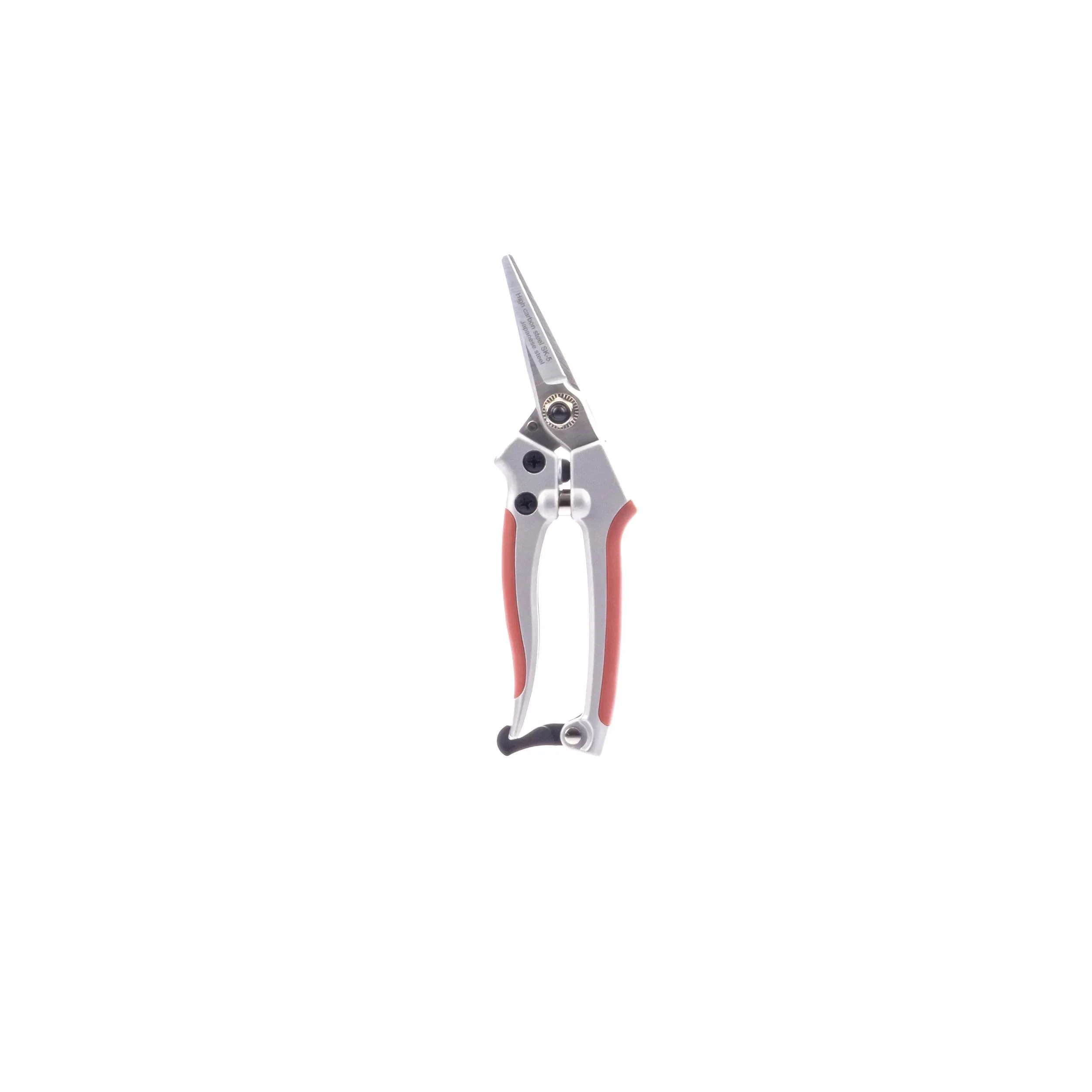 Silver Red Aluminum Alloy Fine Pruner 7-Inch SK5 Steel Blade Garden Shears
