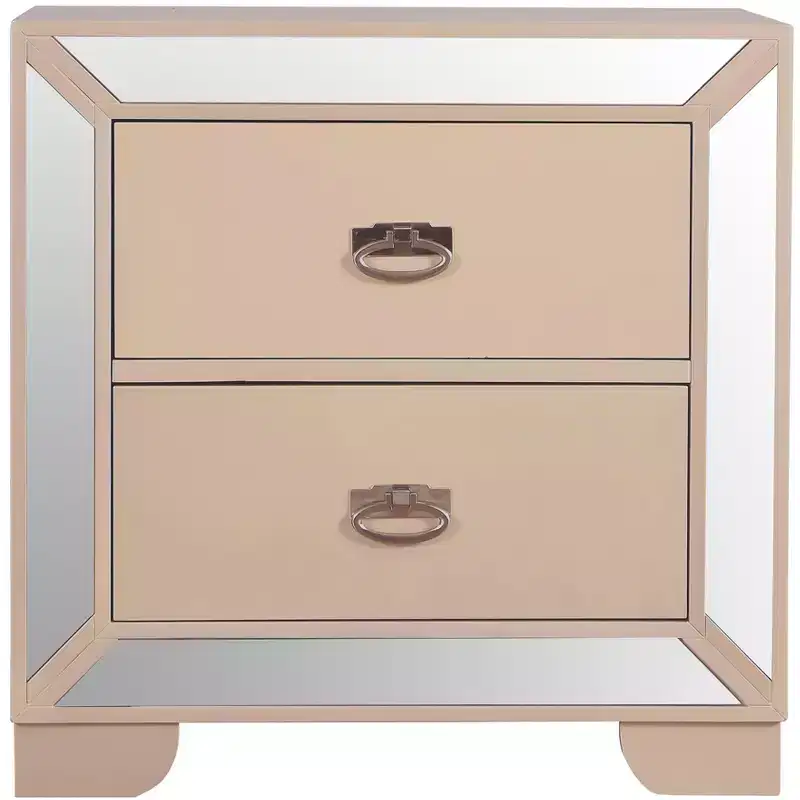 2-Drawer Nightstand with Mirror Accents | 28