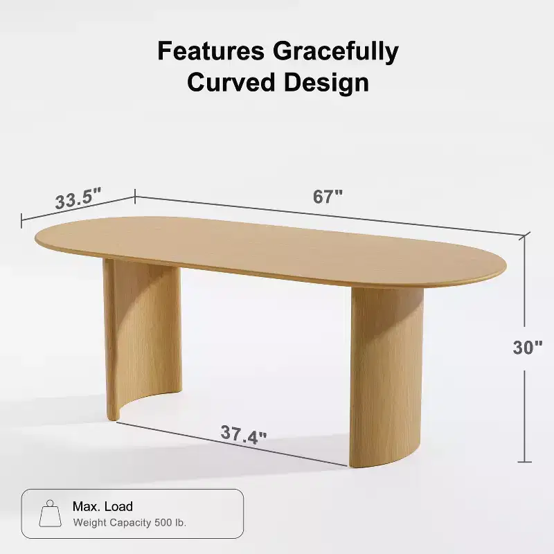 Dovelina Oval Dining Table Curved Leg Kitchen Table