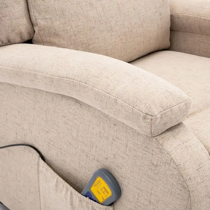 vidaXL Massage Chair Cream Fabric - 71 x 92 x 96 cm