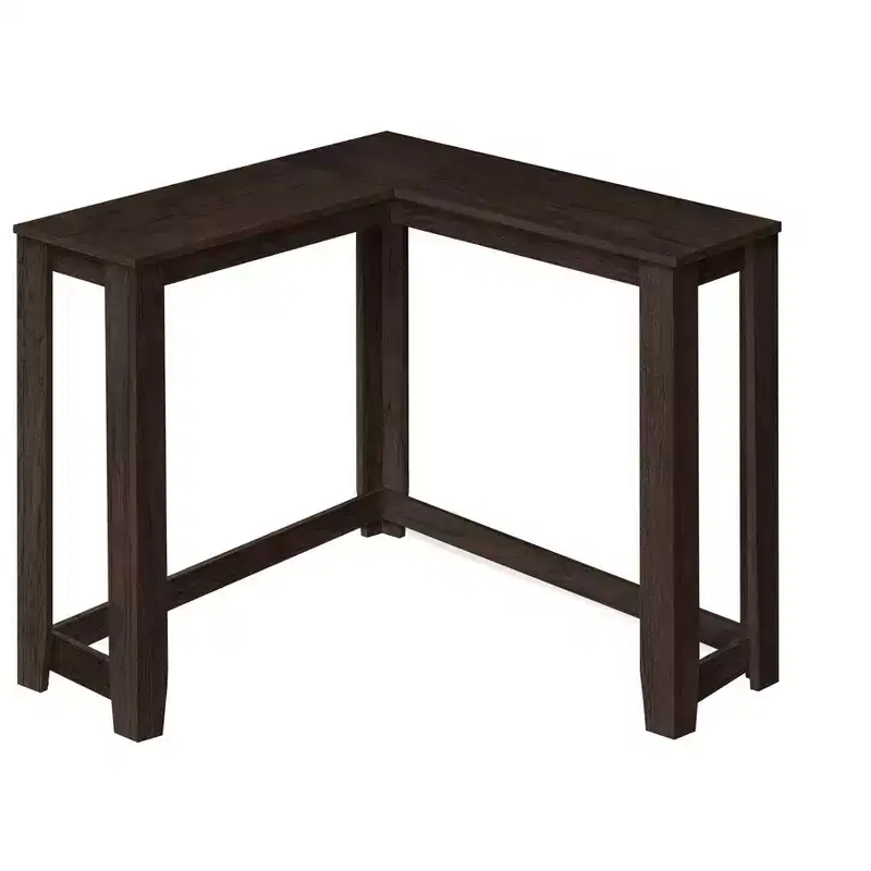 HomeRoots 36 Espresso Solid Wood Distressed Corner Console Table