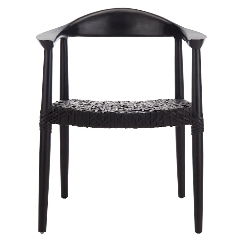 SAFAVIEH Therese Leather Woven Accent Chair - 25 W x 20.9 L x 30.9 H - 25Wx21Dx31H
