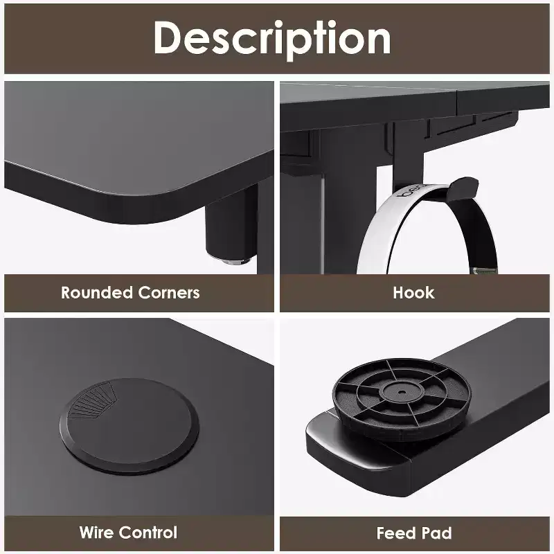 Black Electric Standing Desk, 55