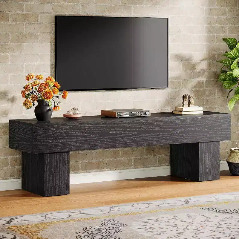 Lantine 63 TV Stand Entertainment Center, Low TV Console for Living Room, Long Media Console Television Stands for 55/60/65 Inches TV