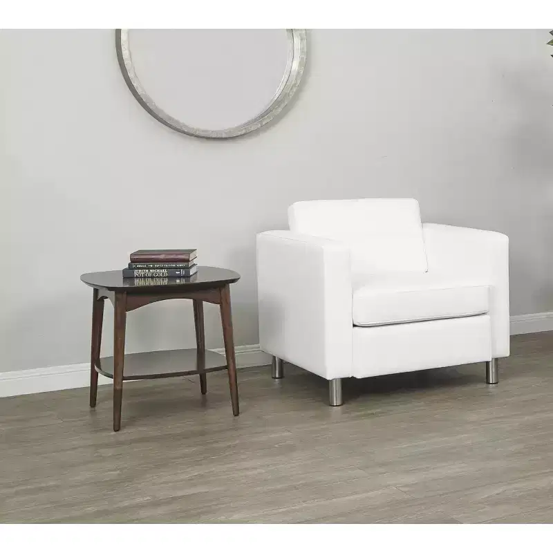 Brown 2-Tier Square Accent Table, Mid-Century Style