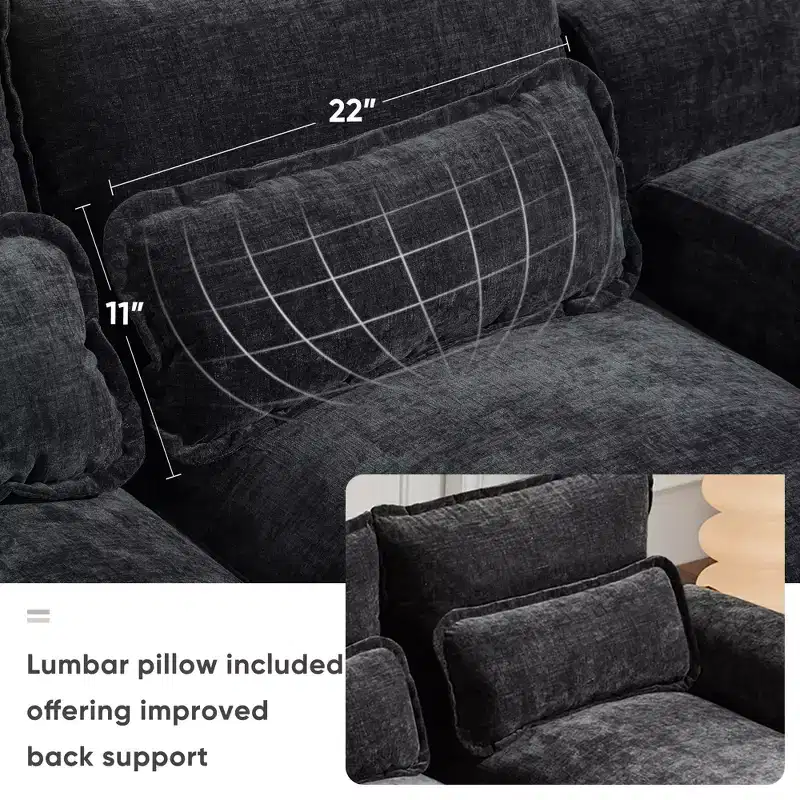 Whisen Modern Design Chenille U-shaped Sectional Sofa with Cup Holders and USB Charger