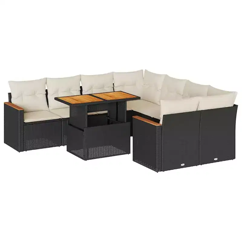vidaXL Patio Sofa Set with Cushions in Different Colors and Storage Options