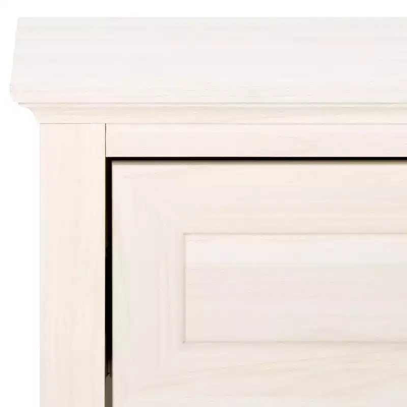 1-Drawer 1-Shelf Nightstand with Gold Pulls, Walnut Finish Bedside Table