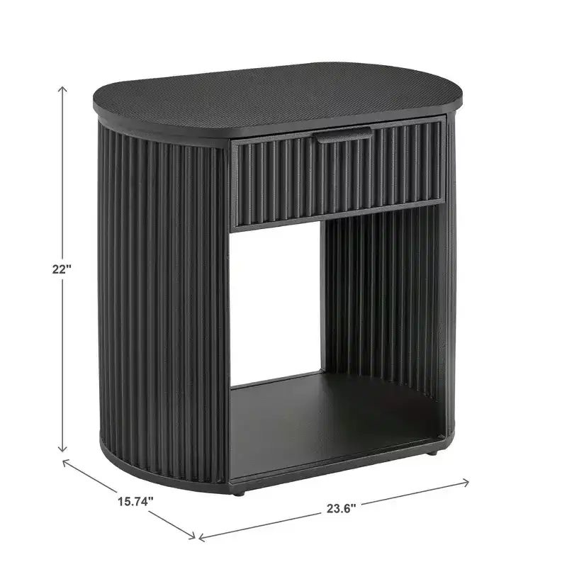 Hadley Black Finish 1-Drawer Side Table - Black - iNSPIRE Q