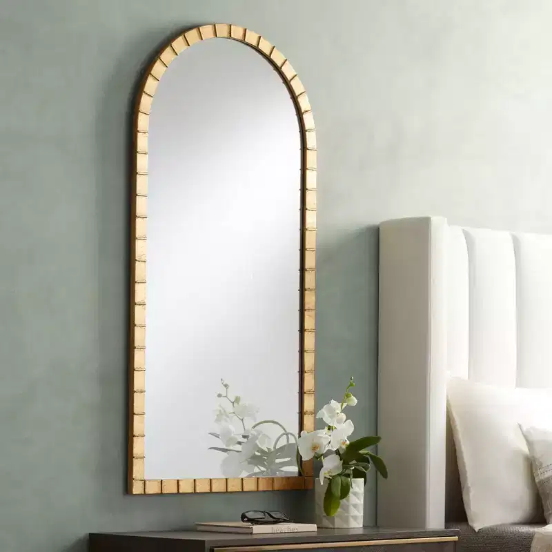 Matte Gold 24 x 48 Arched Wall Mirror