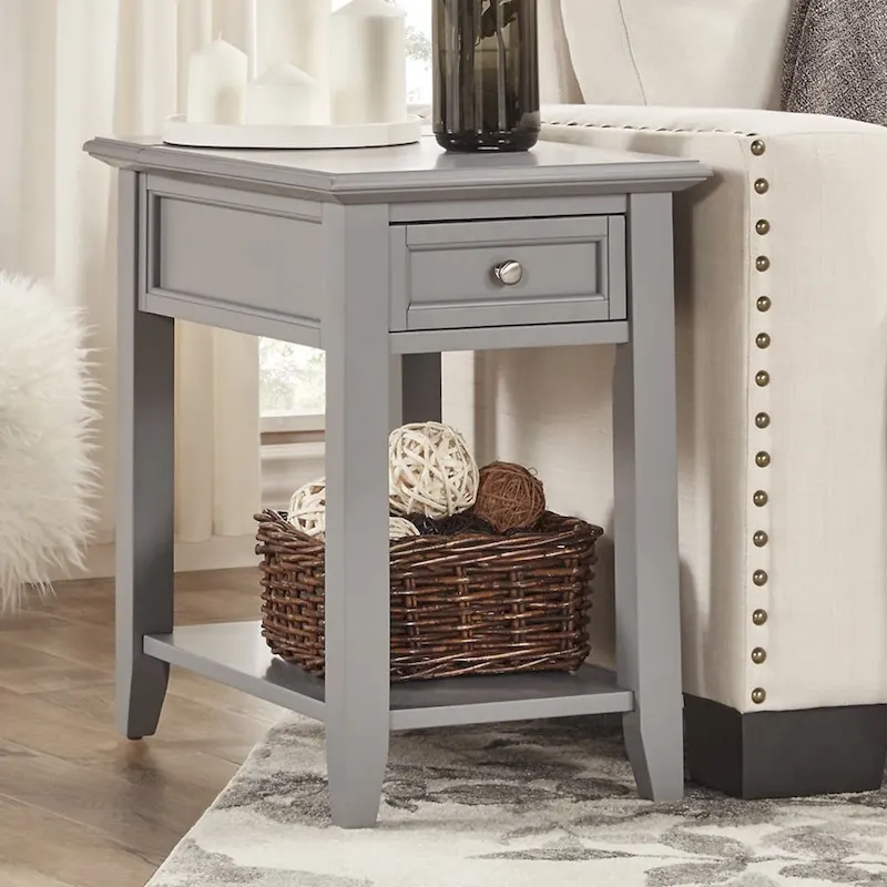 Zayden 1-drawer Side Table with Charging Station by iNSPIRE Q Bold