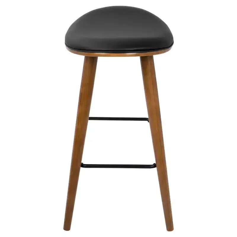 Set of 2 26 Saddle Counter Height Barstools with Faux Leather - LumiSource