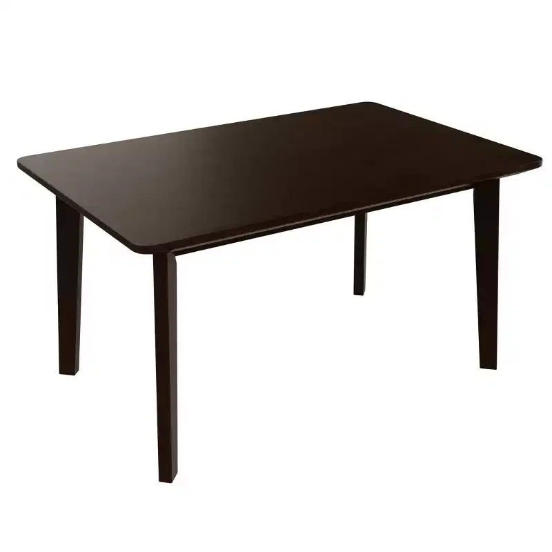 5-Piece Rustic Dining Set with Wood Table and 4 Upholstered Chairs in Espresso