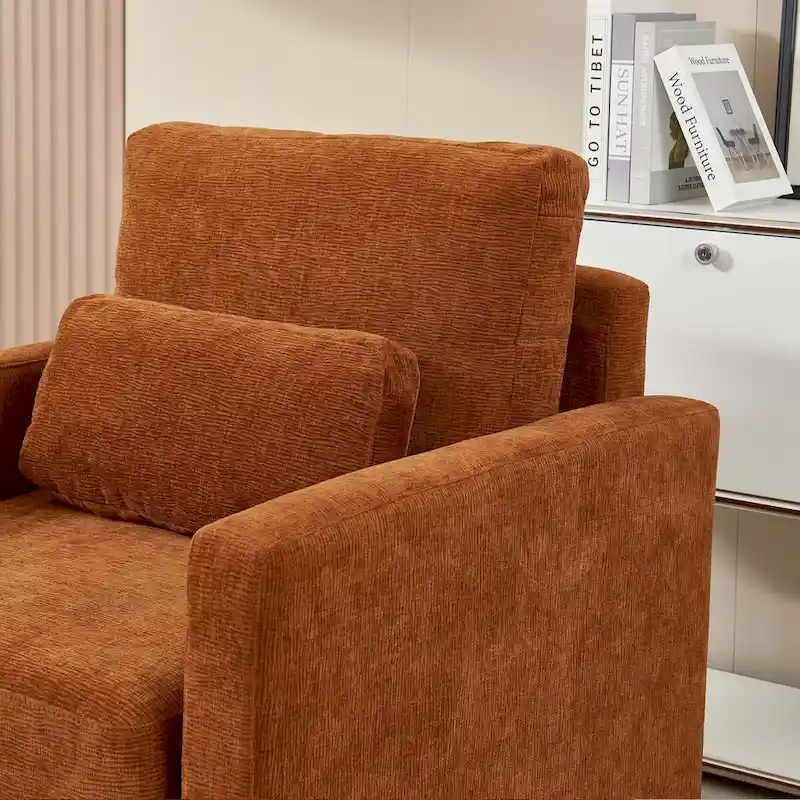 Chenille Upholstered Accent Chair with Armrests