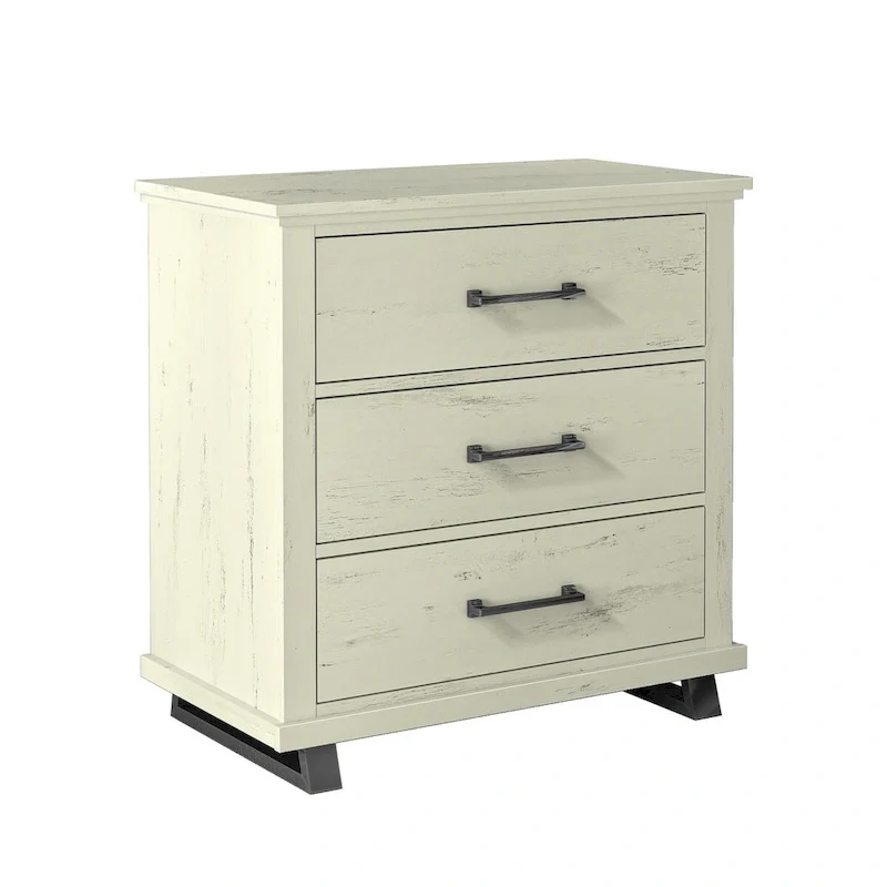 3-Drawer Nightstand with Elevated Metal Legs,  of 2