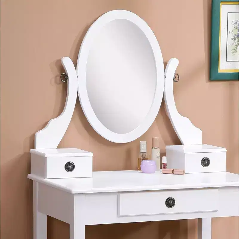 Moniys Wood Moniya Makeup Dressing Dressing Table and Chair Set, Blue