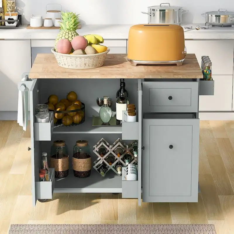 54 Kitchen Island Cart with Wheels